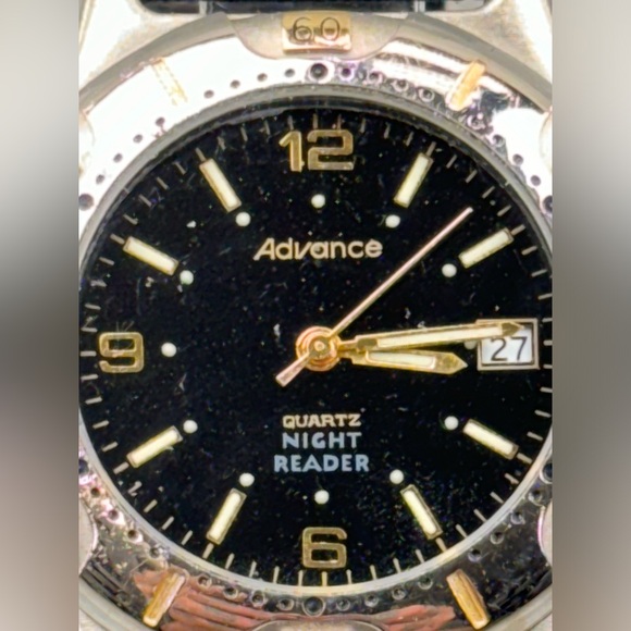 Advance Quartz Night Reader Date VX42 Analog Adult Wrist Watch Japan Works - Picture 4 of 16